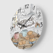Rustikale Küche Frischekekse Herzwärmenmeldung Große Wanduhr (Winkel)