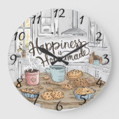 Rustikale Küche Frischekekse Herzwärmenmeldung Große Wanduhr (Vorderseite)
