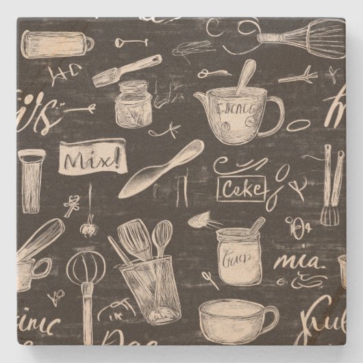 Rustikale Küche Steinuntersetzer (Vorderseite)