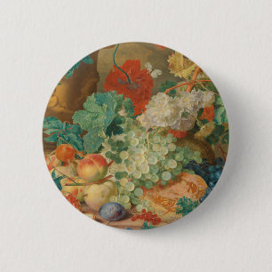 Rustikale Küchenkunst Vintage Frucht Blumen Druck Button