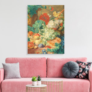 Rustikale Küchenkunst Vintage Frucht Blumen Druck Leinwanddruck