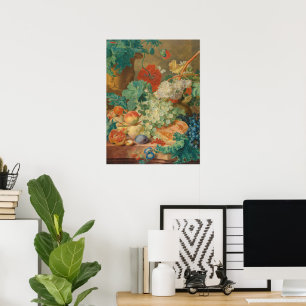 Rustikale Küchenkunst Vintage Früchte Blumen Druck Poster