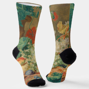 Rustikale Küchenkunst Vintage Früchte Blumen Druck Socken