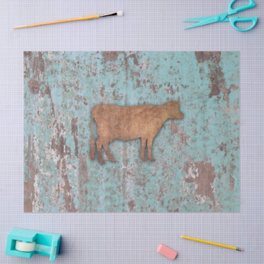 Rustikale Kuh 2 Seidenpapier (Basteln)