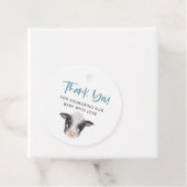 Rustikale Kuh Boy Babydusche Geschenkanhänger (Beispiel)