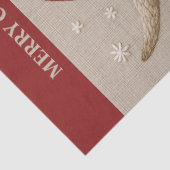 Rustikale Kuh mit Weihnachtsmannmütze Seidenpapier (Detail)