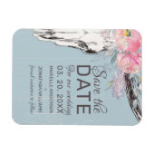 Rustikale Kuh Skull Boho Blush Bloral Save the Dat Magnet (Horizontal)