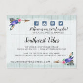 Rustikale Kuh Skull Boho Chic Dankeschön Karte (Rückseite)