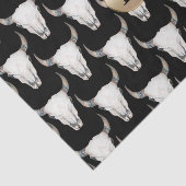 Rustikale Kuh Skull Boho Monogram Personalisiert Seidenpapier (Ausschnitt)