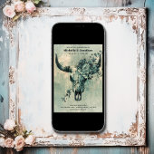Rustikale Kuh Skull Floral Boho Western Hochzeit Einladung