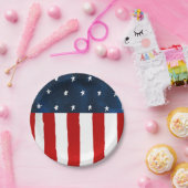 Rustikale, kühne Wasserfarbenflagge Pappteller (Party)