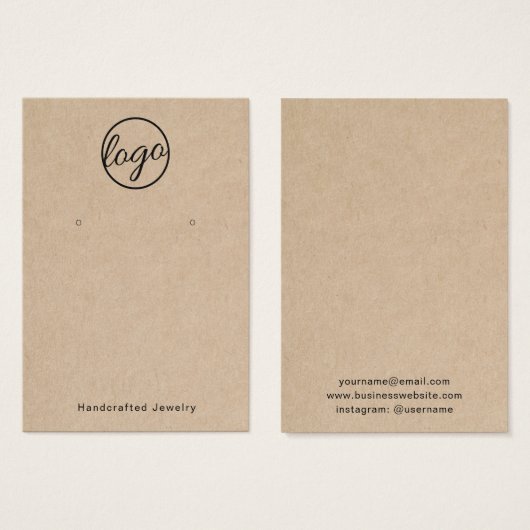 Rustikale Kundenkarte mit eigenem Logo (Vorne & Hinten)