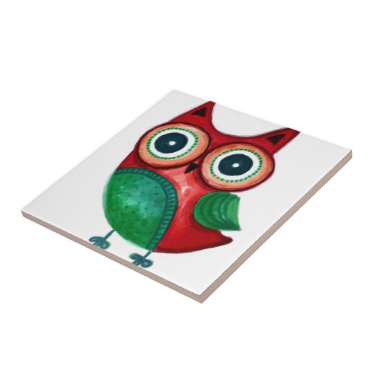 Rustikale kundenspezifische Eule Fliese (Seite)