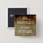 Rustikale Kunst GRATITUDE Positive Affirmation But Button (Vorne & Hinten)
