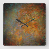 Rustikale Kunstfertigkeit Inspiriert Quadratische Wanduhr (Vorderseite)