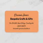 Rustikale Kunsthandwerk-Pfirsich-QR-Code Visitenkarte (Rückseite)