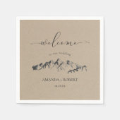 Rustikale Künstlerische Hochzeit Personalisiert Serviette (Vorderseite)