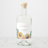 Rustikale künstlerische Sonnenblumen Kunst, Dichtu Alkoholflaschenetikett (Vorderseite)