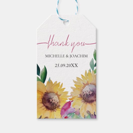 Rustikale künstlerische Sonnenblumen Kunst, Dichtu Geschenkanhänger (Vorderseite)