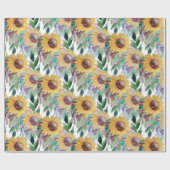 Rustikale künstlerische Sonnenblumen Kunst, Dichtu Geschenkpapier (Flach)