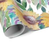 Rustikale künstlerische Sonnenblumen Kunst, Dichtu Geschenkpapier (Rolleneckpunkt)