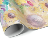 Rustikale künstlerische Sonnenblumen Kunst, Dichtu Geschenkpapier (Rolleneckpunkt)