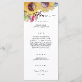 Rustikale künstlerische Sonnenblumen Kunst, Dichtu Menükarte