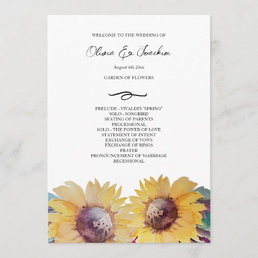 Rustikale künstlerische Sonnenblumen Kunst, Dichtu Programm (Vorderseite)