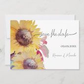 Rustikale künstlerische Sonnenblumen Kunst, Dichtu Save The Date (Vorderseite)
