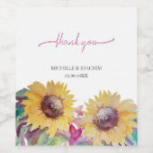 Rustikale künstlerische Sonnenblumen Kunst, Dichtu Weinetikett (Einzelnes Label)