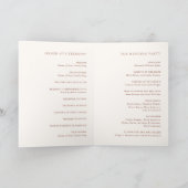 Rustikale Kupfer-Editorial-Moderne Hochzeit Programm (Innenseite)