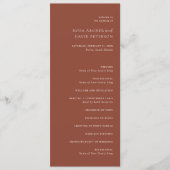 Rustikale Kupfer-Editorial-Moderne Hochzeit Programm (Vorderseite)