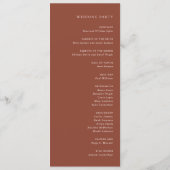 Rustikale Kupfer-Editorial-Moderne Hochzeit Programm (Rückseite)