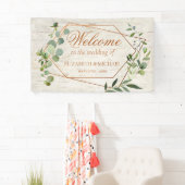 Rustikale Kupfer Geometric Eukalyptus Birch Weddin Banner (Insitu)
