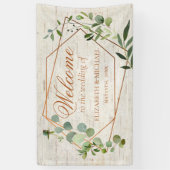 Rustikale Kupfer Geometric Eukalyptus Birch Weddin Banner (Vertikal)