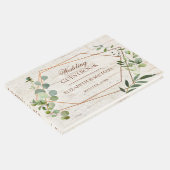 Rustikale Kupfer Geometric Eukalyptus Birch Weddin Gästebuch (Ecke)