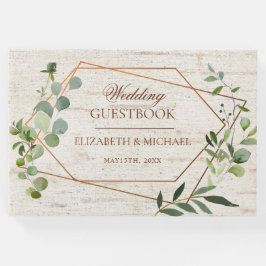Rustikale Kupfer Geometric Eukalyptus Birch Weddin Gästebuch