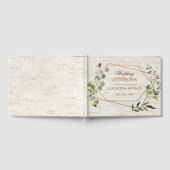 Rustikale Kupfer Geometric Eukalyptus Birch Weddin Gästebuch (Voll)