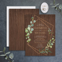 Rustikale Kupfer Geometric Wood Eukalyptus Wedding