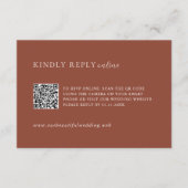 Rustikale Kupfer-QR-Code-Editorial-Hochzeit RSVP Karte (Vorderseite)