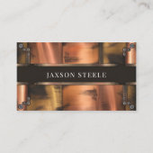 Rustikale Kupfer- und Stahlrivetter Visitenkarte (Vorderseite)