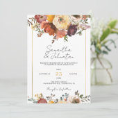 Rustikale Kupferfolie Bohemische Hochzeit im Herbs Einladung (Stehend Vorderseite)