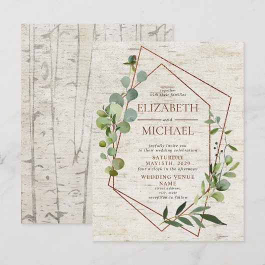 Rustikale Kupfergeometrie Birch Postkarte (Vorne/Hinten)