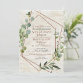 Rustikale kupfergeometrische Vegetation Elegante H Einladung (Stehend Vorderseite)