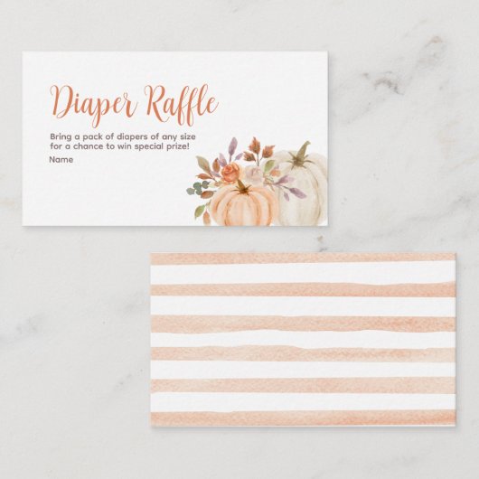 Rustikale Kürbis Babydusche - Windelwaschmaschine Begleitkarte (Vorne/Hinten)