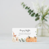 Rustikale Kürbis Babyparty - Windelraffle-Karte Begleitkarte (Stehend Vorderseite)