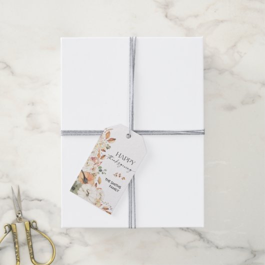 Rustikale Kürbis-Erntedank-Abend-Geschenkkarte Geschenkanhänger (Mit Garn)