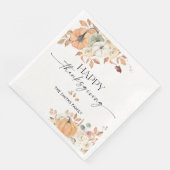 Rustikale Kürbis-Erntedank-Abendessen-Papier-Tisch Serviette (Ecke)