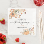 Rustikale Kürbis-Erntedank-Abendessen-Papier-Tisch Serviette (Beispiel)