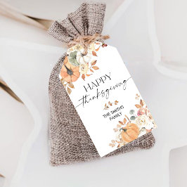 Rustikale Kürbis-Erntedank-Tag-Gabe Geschenkanhänger